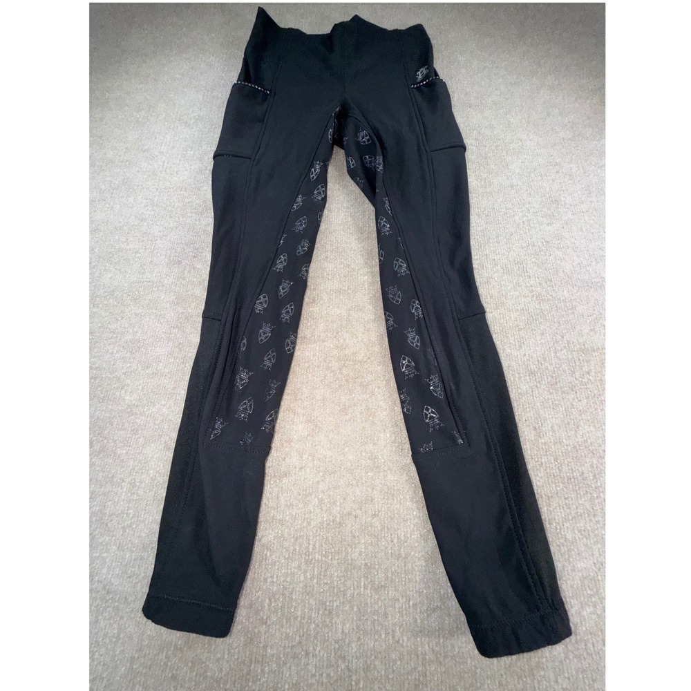 Horze Crescendo Equestrian Riding Tights Black Full Seat Silicone Grip‎ USA 22